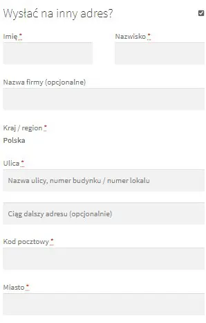 Adres wysyłki
