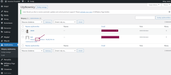 Usuwanie użytkowników WordPress