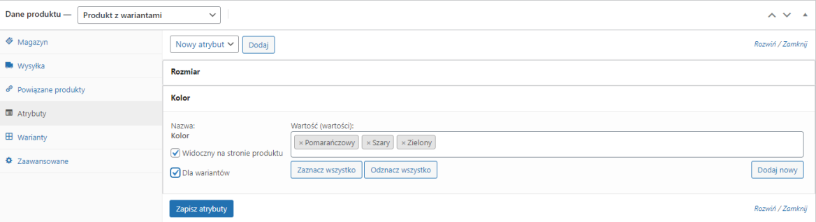 Łączenie wariantów WooCommerce - Zarządzanie produktami