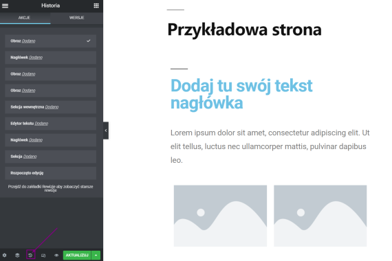 Historia edycji w Elementorze