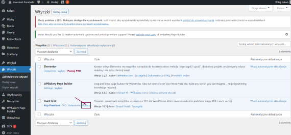 Wyłączanie wtyczki w WordPressie