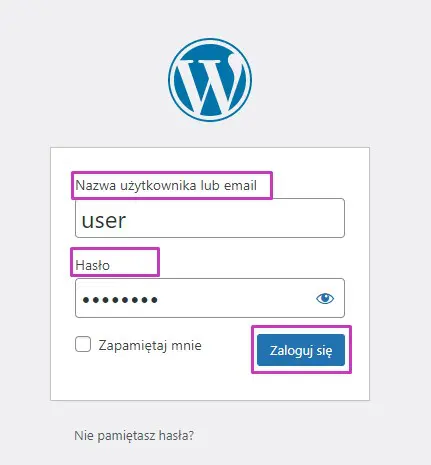 Logowanie do panelu administracyjnego WordPress