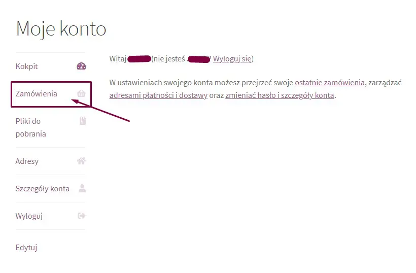 Moje konto WooCommerce