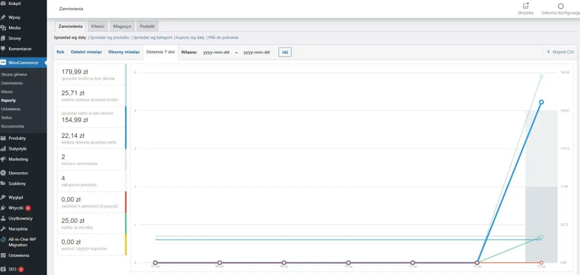 Raporty w WooCommerce