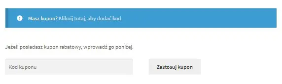 Zastosowanie kuponu podczas składania zamówienia