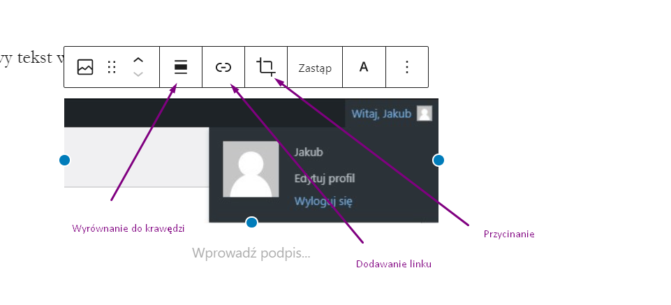 Narzędzia dodawania obrazu w edytorze treści Gutenberg