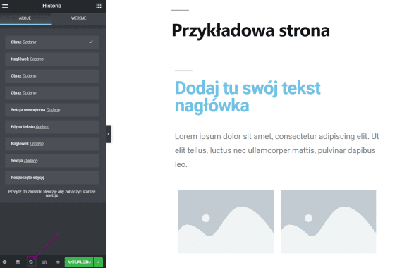 Historia edycji w Elementorze