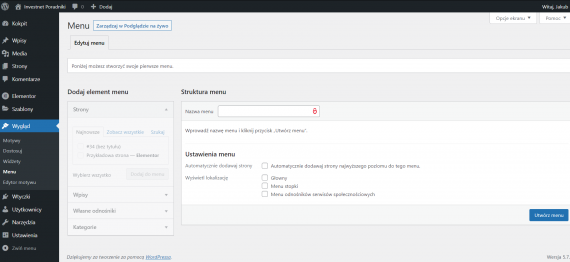 Dodawanie menu w WordPress