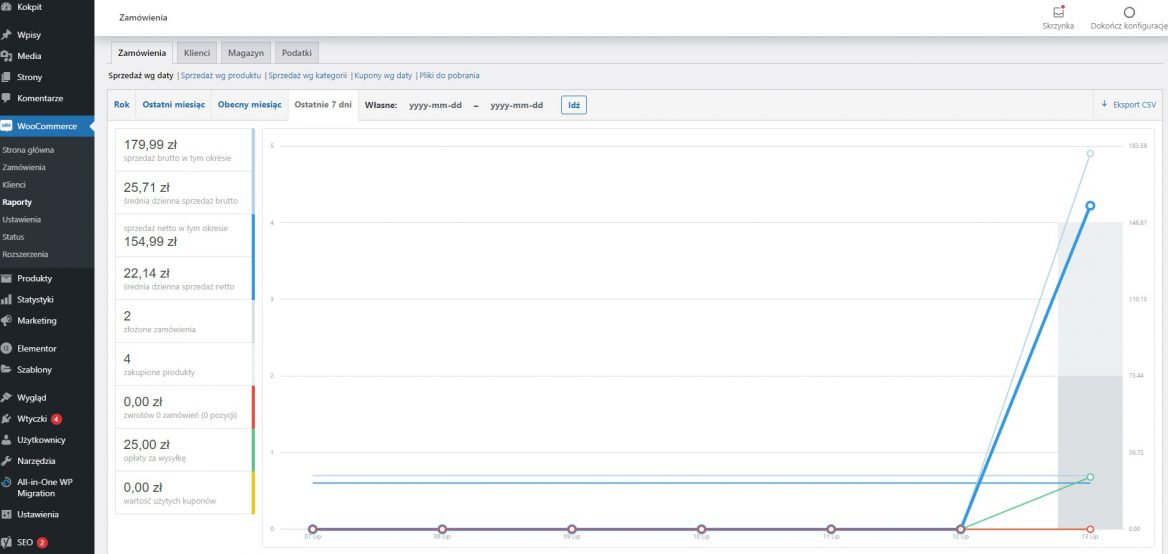 Raporty w WooCommerce