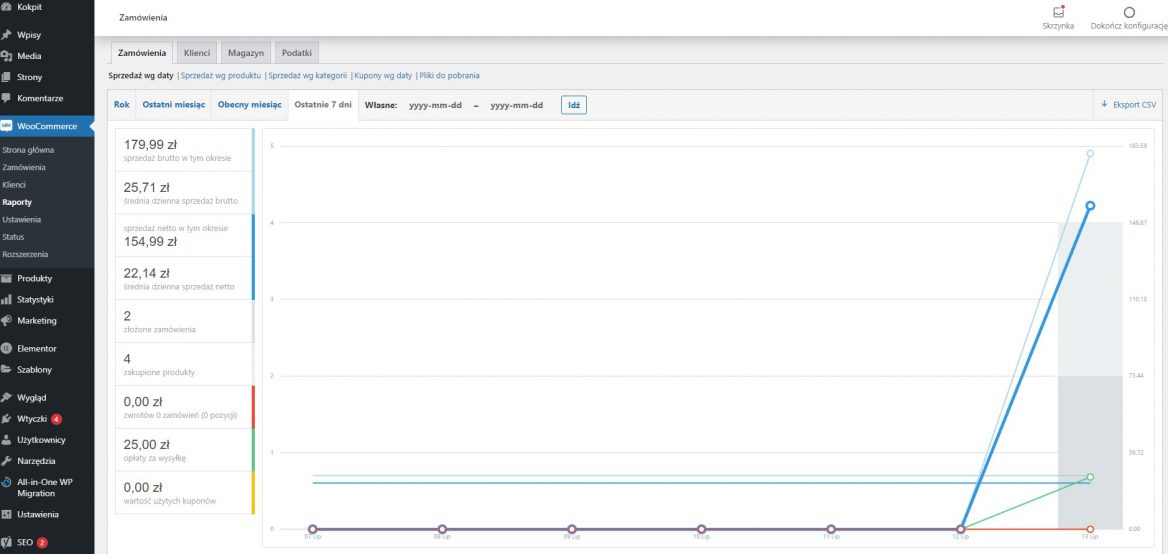 Raporty w WooCommerce